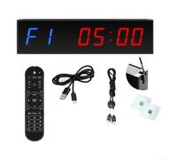 1.5 Inch 6 Digit LED Fitness Interval Timer with Remote Control and Aluminium Frame for Boxing and Gym Training Workouts(blue)