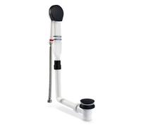 1.5 Inch Bath Filler Waste & Overflow, Sturdy Plastic Pipping, Pop Up Waste Connection, Contemporary Filler Design, Pop Up Bath Plug, Easy Clean, Easy to Install Bath Waste Kit, Fixings (Matt Black)