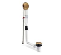 1.5 Inch Bath Filler Waste & Overflow, Sturdy Plastic Pipping, Pop Up Waste, Contemporary Filler Design, Pop Up Bath Plug, Easy Clean, Easy to Install Bath Waste Kit, Fixings (Brushed Bronze)