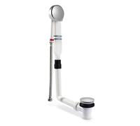 1.5 Inch Bath Filler Waste & Overflow, Sturdy Plastic Pipping, Pop Up Waste, Contemporary Filler Design, Pop Up Bath Plug, Easy Clean, Easy to Install Bath Waste Kit, Fixings (Chrome)