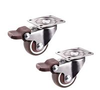 1.5 Inch Caster TPE Synthetic with Brake Single Bearing Super Mute Wheels Bear 25kg for Furniture Hardware 2Pcs Casters