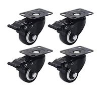 1.5 Inch Heavy Duty Swivel Casters with Polyurethane Wheels 40mm 160kg/350LB Load Capacity Ideal for Trolleys and Mobile Furniture Set of 4 with Screws