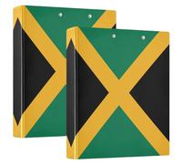 1.5 Inch Notebook Binders Flag Jamaica Round Ringing Notebook Binders with Clipboard 1 Pack School Supply 200 Sheets