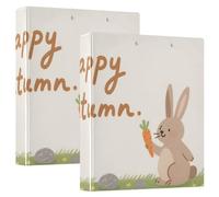 1.5 Inch Notebook Binders Three-Rings Autumn-Themed Animal Cartoon Patterns with Pockets 2 Pack Office Supplies Hardcover