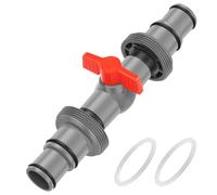 1.5 Inch Pool Hose Connector with Shut Off Valve, 1 Pack Grey PP Double Threaded in Line Valve for Above Ground Pools Filter Pump, Replacement Adapter Compatible with Hayward