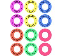 1.5 Inch Power Squat Rack Barbell Magnetic Position Markers Reminders Labels for Home & Garage Gyms - Magnets Identifier Rings for Bench Press, Overhead Press 12 Pcs