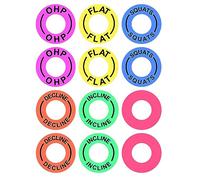 1.5 Inch Power Squat Rack Barbell Magnetic Position Markers Reminders Labels for Home & Garage Gyms - Magnets Identifier Rings for Bench Press, Overhead Press 12 Pcs