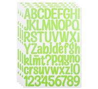 1.5 Inch Small Vinyl Letter Number Stickers, 4 Sheets Mini Waterproof Alphabet Number Stickers for Sign, Decor, Scrap Booking, Crafts - Light Green