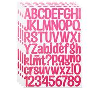 1.5 Inch Small Vinyl Letter Number Stickers, 4 Sheets Mini Waterproof Alphabet Number Stickers for Sign, Decor, Scrap Booking, Crafts - Carmine