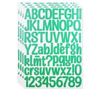 1.5 Inch Small Vinyl Letter Number Stickers, 4 Sheets Mini Waterproof Alphabet Number Stickers for Sign, Decor, Scrap Booking, Crafts - Dark Green