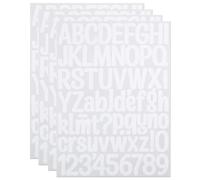 1.5 Inch Small Vinyl Letter Number Stickers, 4 Sheets Mini Waterproof Alphabet Number Stickers for Sign, Decor, Scrap Booking, Crafts - White