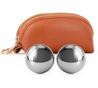 1.5-inch stainless steel Baoding ball carrying bag. Chinese health balls for hand treatment, exercise and stress relief
