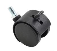 1.5 Inch Swivel Caster Wheels 4 Pack - Black Nylon Wheels with M8 Threaded Stem, 360 Degree Rotating Casters for Furniture, Table, Drawer, Sh(1.5 INCH with Brake)