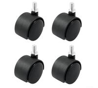 1.5 Inch Swivel Caster Wheels with M8×15mm Threaded Stem - Nylon Wheel on Cold-Rolled Steel Fork, 15 kg Load Capacity per Wheel, Quiet & Scratch-Resistant, for(1.5 Inch)