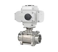 1.5-inch three-way high platform ball valve stainless steel Q911F-16P internal thread ball valve two-way high platform ball valve stainless steel Q911F-16P three-clamp sleeve ball valve(12VDC)