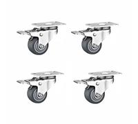 1.5 Inch TPR Caster Coffee Table Moving Wheel Smooth And Quiet Suitable For Production Line Transport Wheel 4 Pack(Brake wheel)
