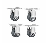 1.5 Inch TPR Caster Coffee Table Moving Wheel Smooth And Quiet Suitable For Production Line Transport Wheel 4 Pack(Fixed wheel)