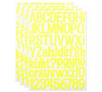 1.5 Inch Vinyl Letter Number Stickers, 4 Sheets Waterproof Alphabet Number Stickers for Sign, Decor, Scrap Booking, Crafts and Gift Decoration - Yellow