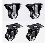 1.5 Inches 41mm Heavy Duty 180kg Black Swivel Castor Wheels Trolley Furniture Caster 4Pcs Casters(1.5 Inch B and a)
