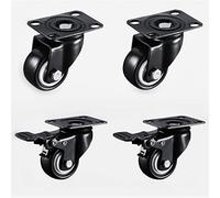 1.5 Inches 41mm Heavy Duty 180kg Black Swivel Castor Wheels Trolley Furniture Caster 4Pcs Casters(1.5 Inch a and C)