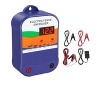 1.5 Joules Electric Fence Energiser For Horses: 10km Range High Voltage | IP65 Weatherproof Mains 12V Battery Solar Fencer. Outdoor LED Display Predator Protection Livestock Sheep Cattle Poultry