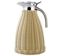 1.5 Litre Stainless Steel Thermal Carafe, Double-Wall Insulated Vacuum Jug, Handmade Rattan Body, 20 Hour Heat&Cold Retention