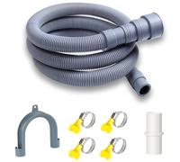 1.5 m Washing Machine Drain Hose,Universal Drain Hose Extension Kit for Washing Machine Dishwasher with 1 Bracket 1 Connector and 4 Clamps,Dishwasher Waste Pipe Extension,Washing Machine Waste Pipe
