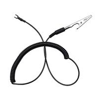 1.5 Meter Anti static Spring Grounding Wire Clamp Earth Cable Alligator Clip to U Type Terminal