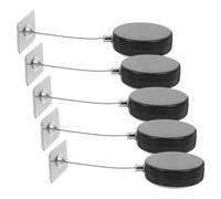 1.5 Meter Retractable Steel Cable Lock 5pcs Black for Retail Displays