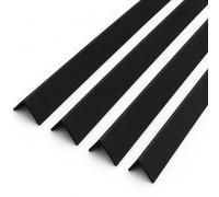 1.5 Metre UPVC Plastic Rigid Angle Corner Trims 10mm - 50mm, 90 Degree Right Angle Profile, Durable Weatherproof uPVC Moulding for Wall Edges, Corners, DIY (4, Black, 10mm)