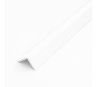 1.5 Metre UPVC Plastic Rigid Angle Corner Trims 10mm - 50mm, 90 Degree Right Angle Profile, Durable Weatherproof uPVC Moulding for Wall Edges, Corners, DIY (10, White, 10mm)