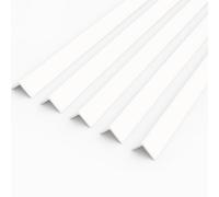 1.5 Metre UPVC Plastic Rigid Angle Corner Trims 10mm - 50mm, 90 Degree Right Angle Profile, Durable Weatherproof uPVC Moulding for Wall Edges, Corners, DIY (5, White, 10mm)