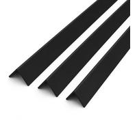 1.5 Metre UPVC Plastic Rigid Angle Corner Trims 10mm - 50mm, 90 Degree Right Angle Profile, Durable Weatherproof uPVC Moulding for Wall Edges, Corners, DIY (3, Black, 10mm)