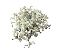1.5 mm Twin and Earth Flat Cable Clips, White, 9 mm Width, Nail Clips, Cable Tacks for Electrical Cables Cable Holder Management Wire Tidy Clip Pack of 100