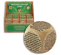 1.5" Original Wooden PRAYER CUBE with SIX Prayers, Includes The Lord's Prayer, Serenity & 4 More - Religious EDUCATION Inspirational GIFT - COMMUNION Confirmation BOXED DICE