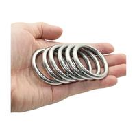 1/5 pcs O-rings 304 Stainless Steel Seamless Circular Round Ring Smooth Solid O Ring for Rigging Marine Boat Yoga Hanging(M6x60 (1pcs) WF)