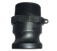 1.5" Pumpout Adapter with Male NPT Threads for Standard Marine Holding Tanks - 1-1/2 Inch Type F Polypropylene Camlock Coupling, Male Adapter x Male NPT Threads, Black