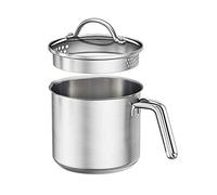 1.5 quart stainless steel saucepan with pour spout, saucepan with lid, mini milk saucepan with spout, perfect for boiling milk, sauce, graves, pasta, noodles