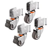 1.5" Quiet Wheels for Cribs 4Pack Soft Rubber Replacement Casters for Furniture Stroller & Plant Stands with Brake 38mm Diameter