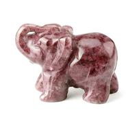 1.5" Rose Quartz Crystals Elephant Ornament, Aventurine Healing Crystal Gemstone Reiki Statue Elephant, Natural Rose Quartz Elephant Ornament Figurine, for Home Desk Decor Good Luck Gift (Strawberry)