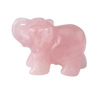 1.5" Rose Quartz Crystals Elephant Ornament, Aventurine Healing Crystal Gemstone Reiki Statue Elephant, Natural Rose Quartz Elephant Ornament Figurine, for Home Desk Decor Good Luck Gift (Pink)