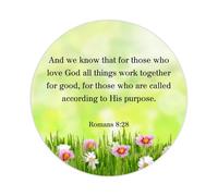 1.5" Round Label Stickers 100pcs and We Know That for Those Who Love God All Things Work Together for Good for Those Who are Called A Label Decals for Boxes Laptop Envelope Seal Jar Water Bottles