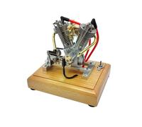 1:5 Scale V-Twin 4-Stroke Gasoline Engine Model, Mini Retro Motorcycle Engine with Pedal Start for Physical Science Experiment Demonstration