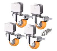 1.5" Swivel Casters With Brake Heavy Duty 60Kg Capacity U Clamp Mounting Perfect For Trolleys And Carts Durable Swivel Wheels For Easy Mobility-One Color-16mm/0.63in