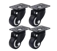 1.5" Swivel Casters with Top Plate - 40mm Polyurethane Wheels 160kg/350LB Load Capacity for Mobile Carts & Furniture - Set of 4 (Universal)