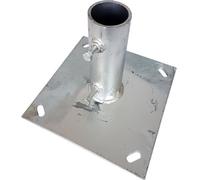 1.5" To 2" Pole Mast Ground Base Plate Galvanised Stand Mount Aerial Satellite