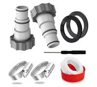 1.5" to .25" Hose Pipe Adapter Kit with Clamp Washer Collar for Threaded Connector Pump Above Ground Pool Sand Filter(2type A Set)