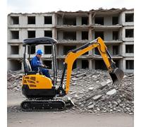1.5 Ton Cab-Equipped Mini Excavator, Featuring Swing Function,Control, Excavator Thumb, Manual Quick Coupler, and Hydraulic Cooler