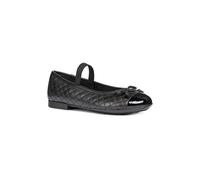 (1.5 UK, Black) Geox Girls Bow Leather School Shoes