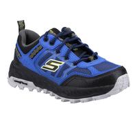 (1.5 UK, Royal Blue/Black) Skechers Boys Fuse Tread Leather Trainers
